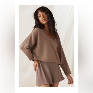 EUC Vetta ribbed reversible top, dark mocha
